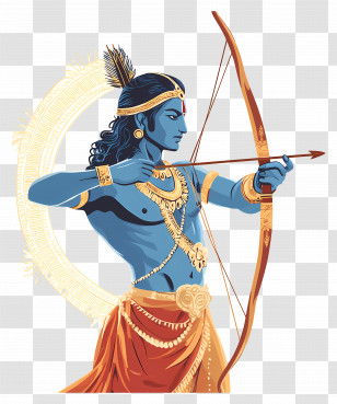 Lord Rama - Archer With Bow In Traditional Attire Transparent PNG