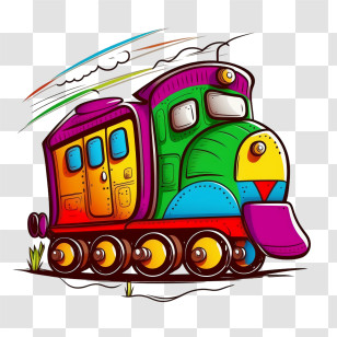Doodle Train
 - Colorful Train Illustration Transparent PNG