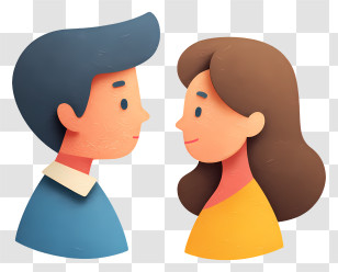 Couple Talking Gazing Each Other - Two People Facing Each Other Transparent PNG
