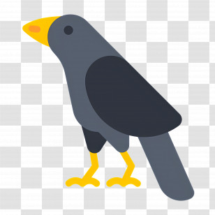 Raven - Minimalistic Grey Bird Illustration Transparent PNG