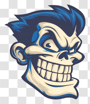 Troll Face Skull - Grinning Skull Cartoon Illustration Transparent PNG