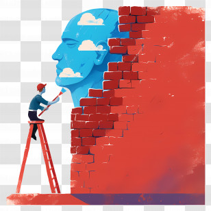 Painter Painting - Brick Wall Art With Sculpture Transparent PNG