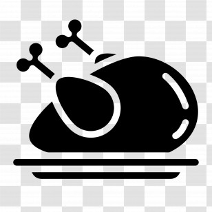 Turkey Food - Black And White Roast Chicken Icon Transparent PNG