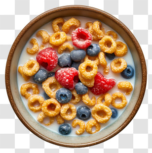 Cereal Bowl - Cereal With Milk And Fruits Transparent PNG