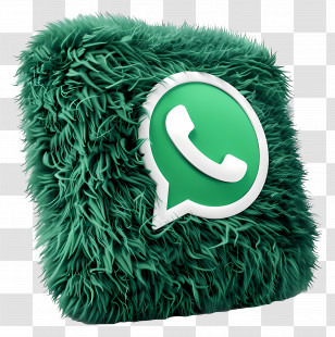3d Fuzzy Logo - Furry Textured Green Square With App Logo Transparent PNG