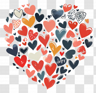 Love Design - Heart Collage Illustration Transparent PNG