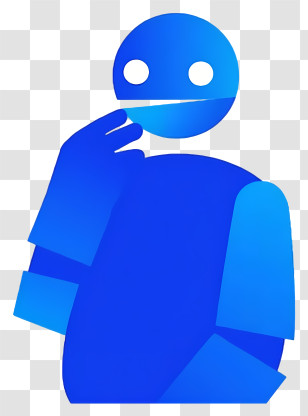 Robot - Blue Thinking Icon Figure Transparent PNG