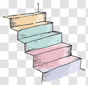 Stairs - Colorful Gradient Stairs Transparent PNG