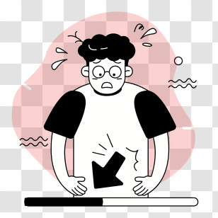 Icon - Worried Man With Loading Bar Transparent PNG