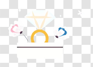 Diamond Ring - Wedding Ring With Flowers Transparent PNG