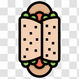 Street Food - Stylized Sandwich Icon Illustration Transparent PNG