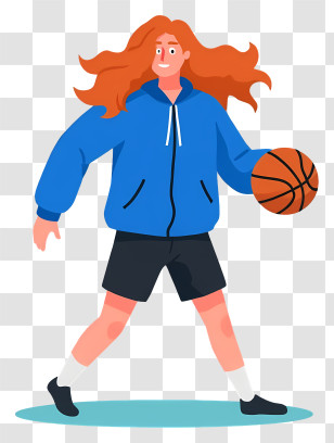 Man Playing Basketball - Basketball Player In Blue Hoodie Transparent PNG