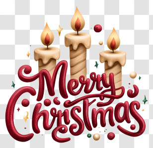 Merry Christmas Text - Merry Christmas Candle Lettering Transparent PNG