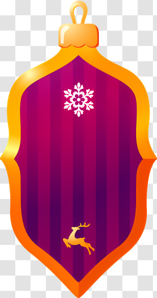 Shield Design - Purple And Golden Christmas Ornament Transparent PNG