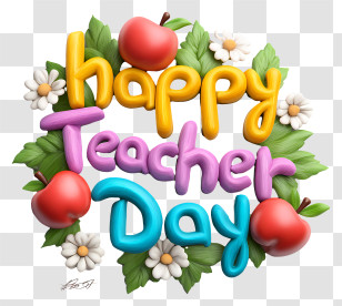 Happy Teachers Day Text - Happy Teacher Day Design Transparent PNG