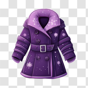 Winter Coat - Purple Winter Coat With Snowflake Design Illustration Transparent PNG