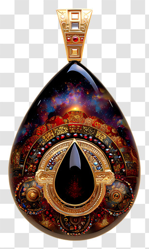 Jewel Decorative Art - Celestial Teardrop Pendant Transparent PNG