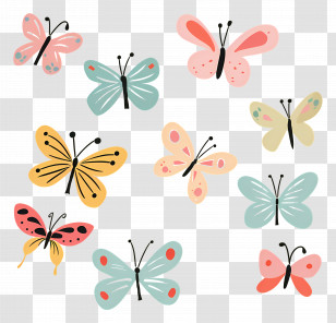Buterflies - Illustration Of Colorful Butterflies Transparent PNG