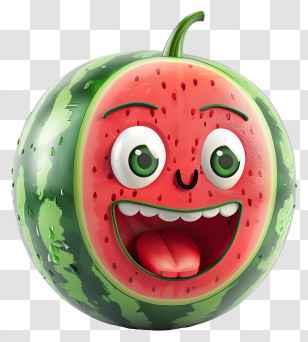 3d Cartoon Fruit - Smiling Watermelon Cartoon Transparent PNG