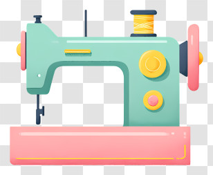 Vintage Sewing Machine - Blue Sewing Machine Illustration Transparent PNG