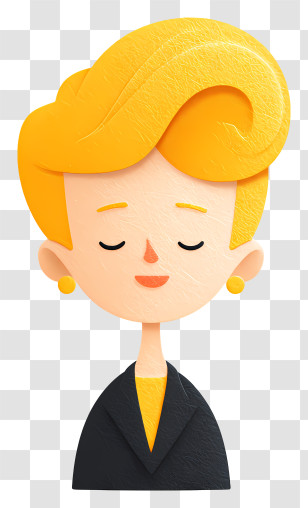 Yellow Hair Business Woman - Stylish Woman With Yellow Hair Transparent PNG