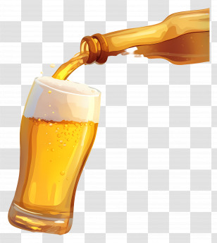 Beer Pouring - Beer Pouring Into Glass Illustration Transparent PNG