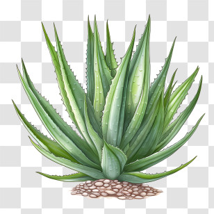 Aloe Vera - Green Aloe Vera Plant Transparent PNG