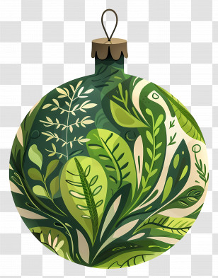 Green Leafy Christmas Ornament - Green Leafy Christmas Ornament Ball Transparent PNG