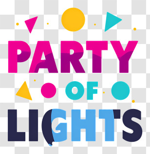 Party Of Lights - Party Of Lights Colorful Typography Transparent PNG