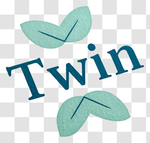 Twin Logo - Twin Leaf Text Logo Transparent PNG