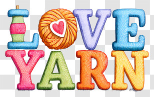 I Love Yarn Day - Love Yarn Text Design Transparent PNG