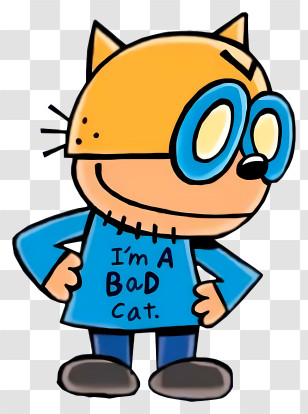Dog Man - Cartoon Cat With Glasses Transparent PNG