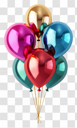 Party Balloons - Shiny And Colorful Party Balloons Transparent PNG
