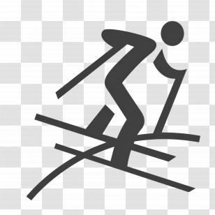 Olympic Sport - Minimalist Silhouette Of A Skier In Motion Transparent PNG