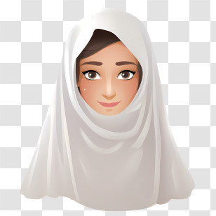 Woman With Veil - Digital Illustration Of A Woman In White Hijab Transparent PNG