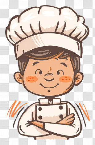 Doodle Chef - Cute Chef In Uniform Transparent PNG