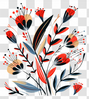 Floral Design - Colorful Floral Design Transparent PNG
