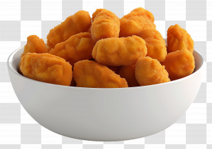 Spicy Chicken Nuggets - Bowl Of Crispy Chicken Nuggets Transparent PNG