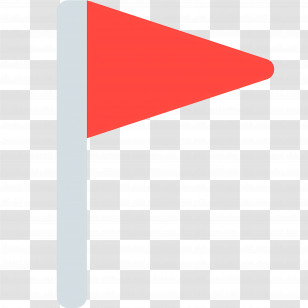 Triangular Flag Emoji - Red Warning Flag Transparent PNG
