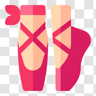 Ballet Shoes Logo - Pink Ballet Shoes Illustration Transparent PNG