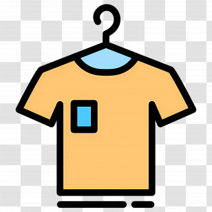 Hanging Cloth - Casual Yellow T-shirt On Hanger Transparent PNG