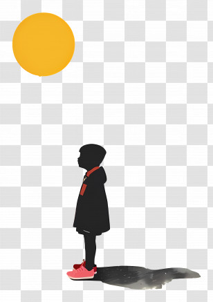 Child - Silhouette Of Child With Sun Transparent PNG