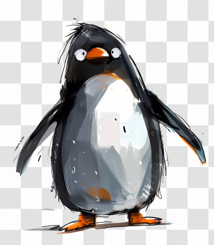 Penguin - Cute Cartoon Penguin Illustration Transparent PNG