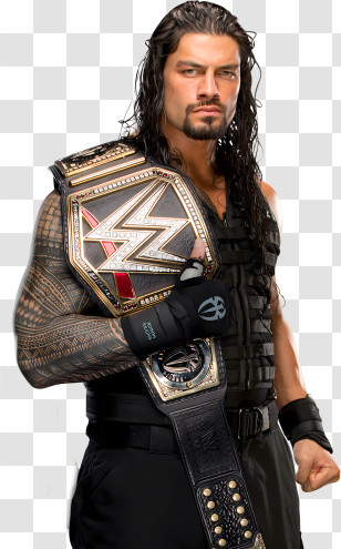 Roman Reigns - Wrestling Champion With Belt Transparent PNG