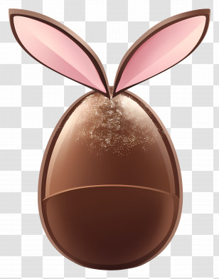 Chocolate Egg - Chocolate Egg With Bunny Ears For Easter Transparent PNG