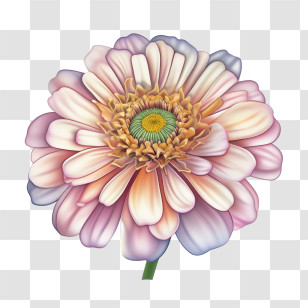 Zinnia Flower - Vibrant Pink And Purple Flower Illustration Transparent PNG
