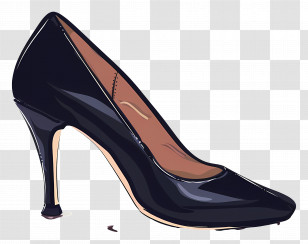 Black Heeled Shoe - Black High Heel Shoe Illustration Transparent PNG