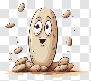 Cartoon Character - Happy Cartoon Potato Character Transparent PNG