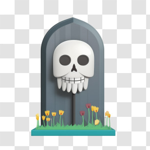 Headstone - Cartoon Tombstone And Skull Illustration Transparent PNG