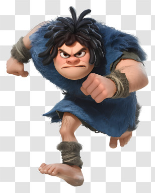 Cartoon Caveman - Running Caveman Character Transparent PNG
